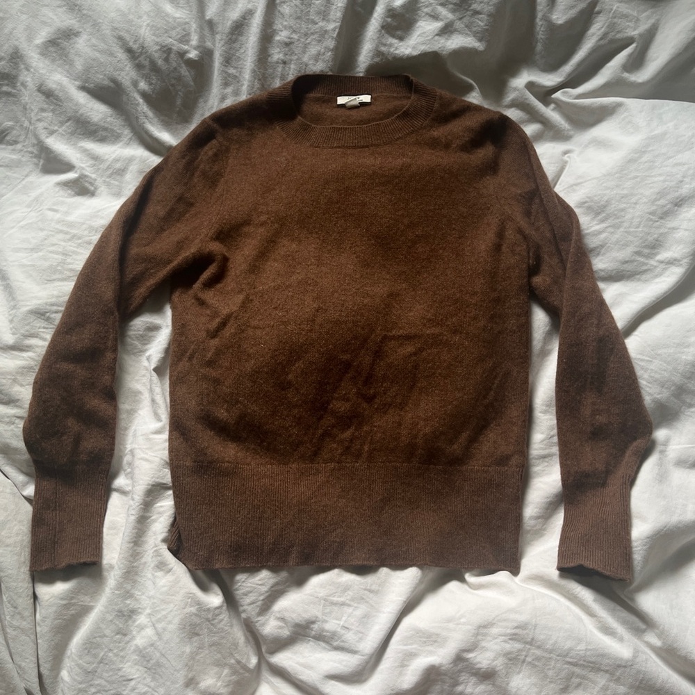 J. Crew Classic Fit Brown Cashmere Sweater